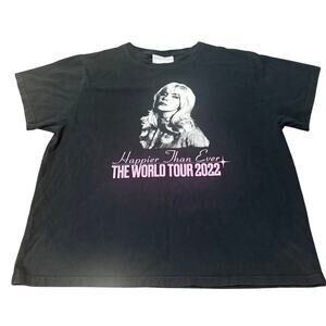 Billie Eilish Happier Than Ever World Tour 2022 Graphic T-Shirt Black XL